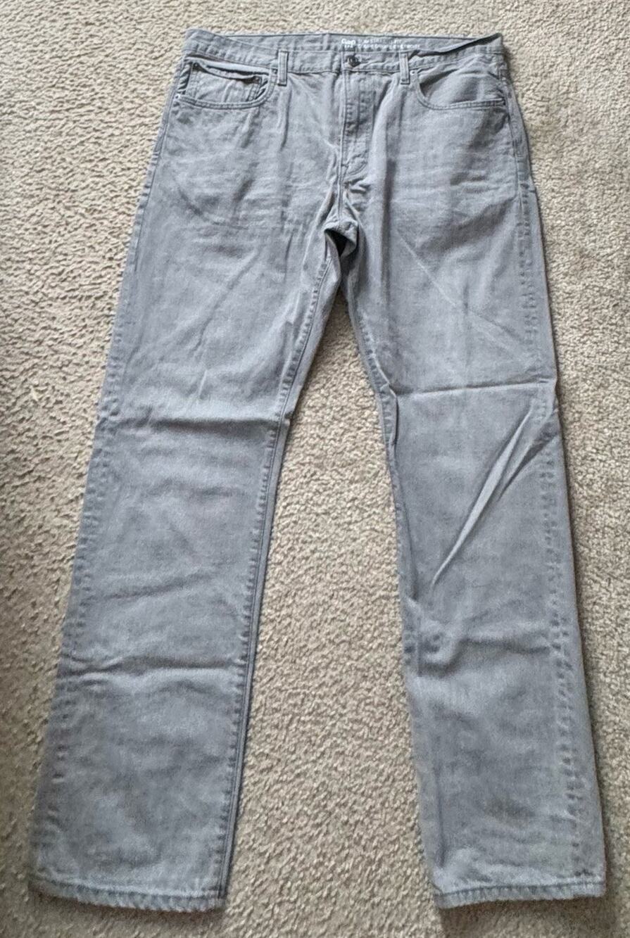 Gap Slim Straight Jeans Mens 40x30 Gray Wash Denim 100% Cotton Casual pants